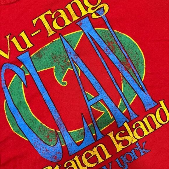 Wu Tang Red Graphic Logo Short Sleeve Tee Shirt Large Band Music - Picture 3 of 8